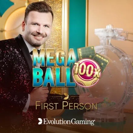 First Person Mega Ball casino game by Evolution – featured logo at Wintopia Casino
